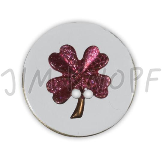 Jim Knopf Resin button flower motiv 18mm Grün auf Transparent